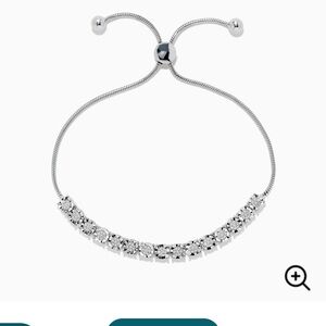 NWT- Sterling Silver Adjustable Bracelet with diamonds